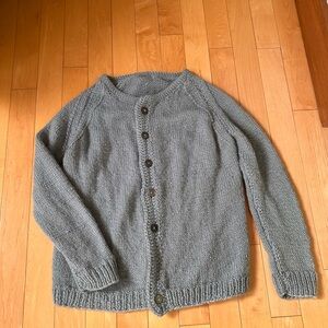 Cozy Blue Wool Button-Up Cardigan